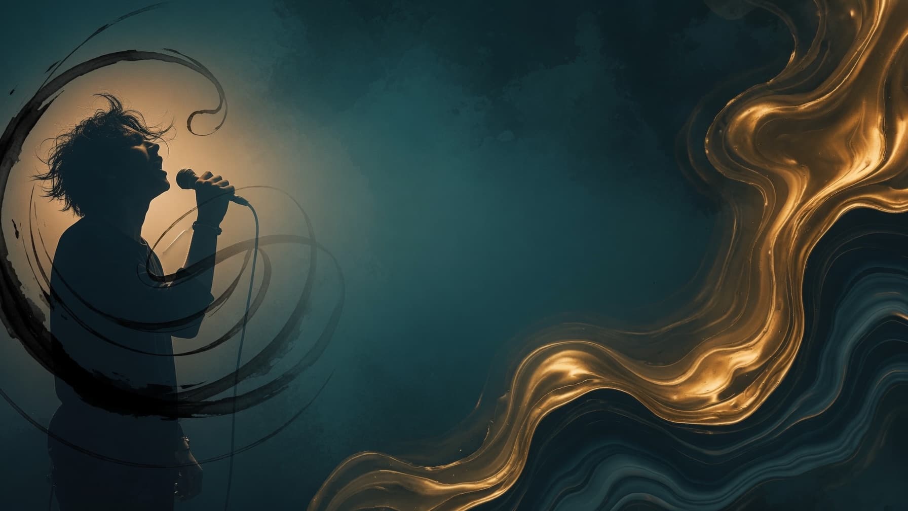 Silhouette NOIR ECHO và dải sáng hổ phách